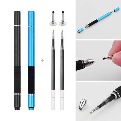 

2 in 1 Precision Stylus Pen with Refill&Disc Tip Capacitive Touchscreen Stylus Pen For Cellphone Tablet Pack of 2pcs SilverSi