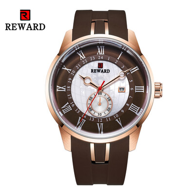 

REWARD 63094 Male Quartz Movement Watch Silicone Strap Fashion Wristwatch