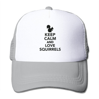 

Keep Calm And Love Squirrels Adjustable Printing Snapback Mesh Hat Unisex Adult Baseball Mesh Cap