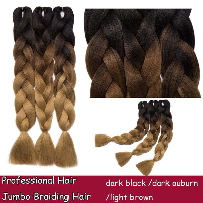 

Braiding Hair Ombre for crochet Hair Weave with Synthetic&Twist Braiding Hair Extensions Dark black 100gpc