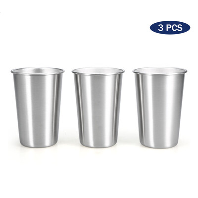 

3PCS Stainless Steel Cups 500ML Travel Beer Mug Camping Picnic Juice Water Milk Cup Broken Resistant Cup