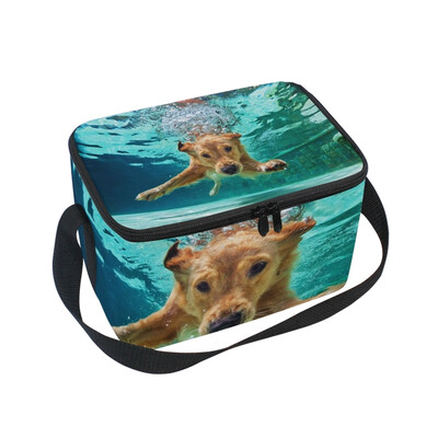 

ALAZA Lunch Box Insulated Dog Diving Underwater Lunch Bag Large Cooler Tote Bagfor Men Women