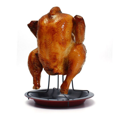 

Kitchen Outdoor BBQ Tools Chicken Duck Holder Rack Grill Stand Roasting For BBQ Rib Non Stick Carbon Steel barbecue Accessories