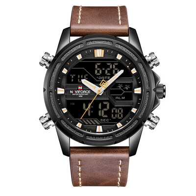 

NAVIFORCE Men\s Business Waterproof Double Core Calendar Wrist Watch