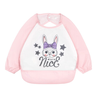 

Small Harlan children eat bib waterproof burqin bib mouth baby super soft anti-wear baby food rice pocket nice rabbit M code 100cm suitable for 2-4 years old
