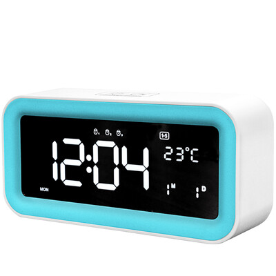 

Han Shi Hense creative large screen multi-function electronic alarm clock music three groups of alarm clock snooze luminous electronic alarm table HA91 blue