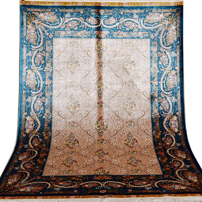 

FangCun 4x6Blue Vintage Persian Area Rug Top Hand Knotted Handmade Silk Carpet for living rooms&offices FC040608