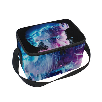 

ALAZA Lunch Box Insulated Abstract Rainbow Smog Lunch Bag Large Cooler Tote Bagfor Men Women