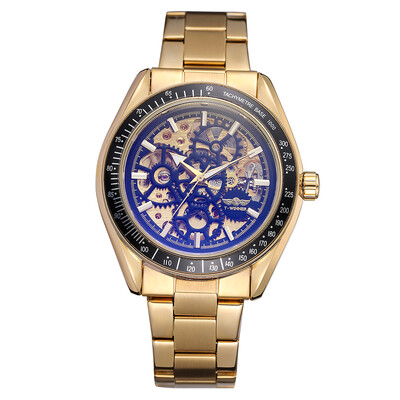 

WINNER A5 Men Watch Semi-Automatic Mechanical Watch Time Display Fashion Casual Stainless Steel Strap Luminous Hands Male Wristwat
