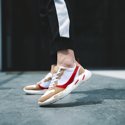 

New mens casual shoes new sports shoes breathable flying woven cushion running shoes