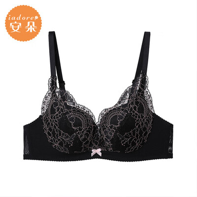 

An Lifangs An Duo no steel ring on the support chest thick cup gather side red underwear HB0172U black BLK 75B