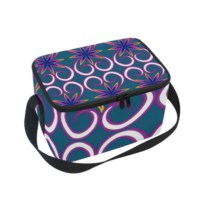 

ALAZA Insulated Lunch Box Bohemia Style5 Lunch Bag for Men Women Portable Tote Bag Cooler Bag