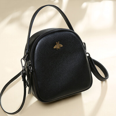 

Viney leather shoulder bag female mini bag Korean version of the wild Messenger bag ladies bag classic black