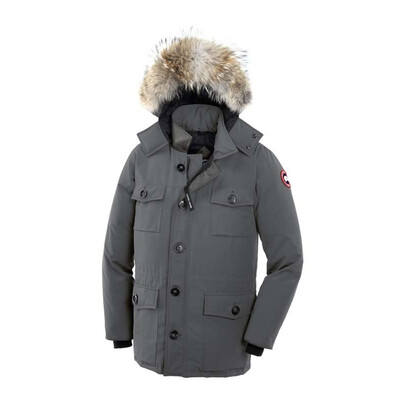 

Men Winter Coat Goose Mens Banff Parka Meets Leather Deatiling Overcoat Goose Down Feather Jacket Banff Parka Coyote Fur Collar