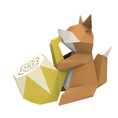 

Hymoriginals H1-TWC01 Carnival fox fun DIY paper horn origami creative audio wireless educational toys handmade gifts Bluetooth audio
