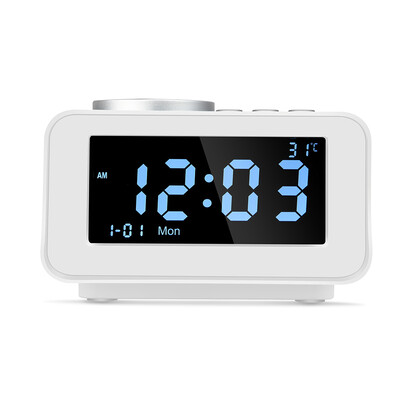 

Desktop Wireless Bluetooth Speakers Alarm Clock FM Radio USB Charging Port U Disk TF Card MP3 Player Line In Built-in Thermometer