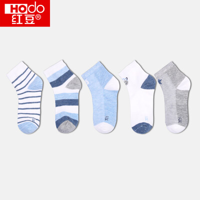 

Red bean children socks mens tube small children big spring&summer comfortable mesh socks 40 combed cotton A class standard 5 pairs of youth childrens socks H9W709 combination two 17-18