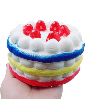 

Slow rise fun rebound toy strawberry rainbow cake scented simulation cake