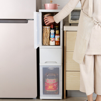 

HAIXIN Haixing plastic quilted storage cabinet kitchen cabinet drawer combination bathroom storage cabinet narrow cabinet 2 door 1 pumping
