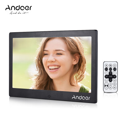 

Andoer 10" LED Digital Photo Frame 720P VideoMusicCalendarClockTXT Player 1024 600 Resolution Metal Frame with Remote Contro