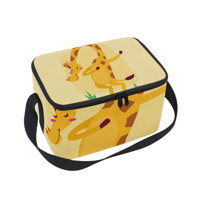 

ALAZA Lunch Box Insulated Lunch Bag Large Cooler Giraffe Doing Dabbing Tote Bag