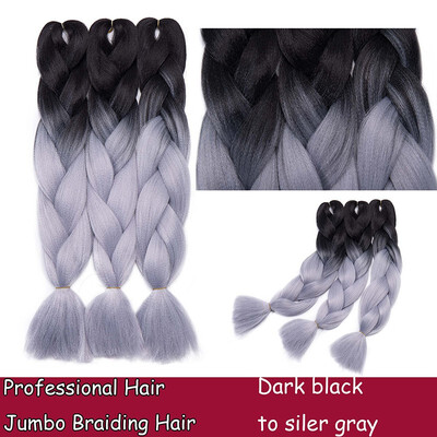

Braiding Hair Ombre for crochet Hair Weave with Synthetic&Twist Braiding Hair Extensions Dark black 100gpc