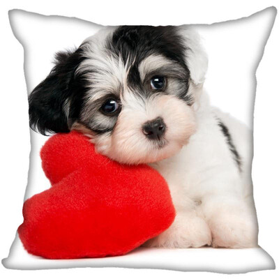 

Yorkshire Terrier Pillow Cover Bedroom Home Office Decorative Pillowcase Square Zipper Pillow Cases Satin Fabric No Fade