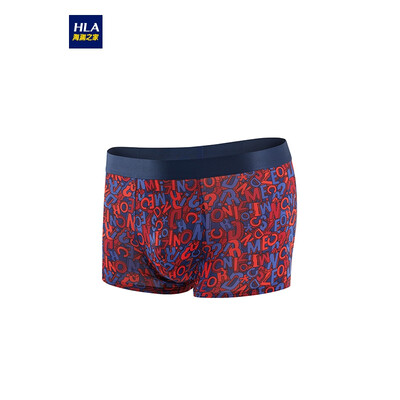 

HLA Haishu House Knitting Boxer Shorts Men 2019 Spring New Piece Soft Print Panties HUKAJ1R024A Red Pattern 24 16590M