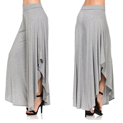

FITTOO Womens Comfy High Waist Loose Skirt Casual Dress Flowy Layered Cropped Capris Wide Leg Palazzo Trousers