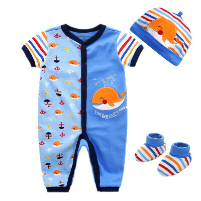 

3PCS Baby RomperHatSocks Clothing Sets Baby Girl Clothes Cotton Baby Boy Clothes Short Sleeve Girls Clothes Newborn Infant