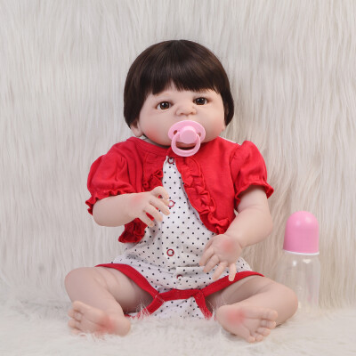 

57 cm Fashion Newborn Dolls Realistic Reborn Silicone Bonecas Vinyl Full Body 23 Lifelike Babies Reborn Dolls Girl XMAS Gifts