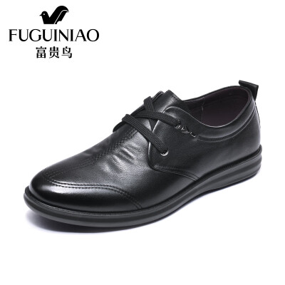 

Fugui bird FUGUINIAO first layer cowhide mens casual shoes low to help the trend of comfortable wild belt A893115 black 40