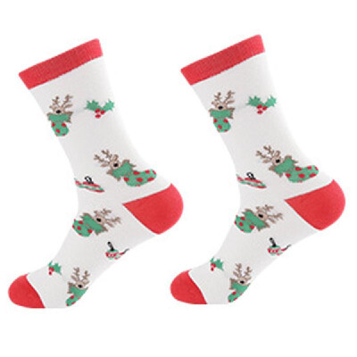 

Christmas Man Woman Adult Pure Cotton Antifriction Santa Claus Deer Snowman Winter Cartoon Socks