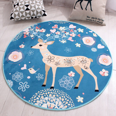 

NeillieN Round carpet mat computer chair mat hanging basket mat printed cartoon waterproof childrens blanketrug footcloth