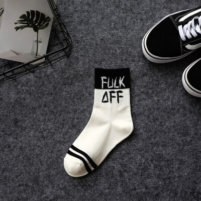 

Funny Athletic Personality Cool Letter Print Cotton Fashion Man Woman Couples Socks