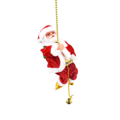 

Santa Claus Climbing rope Christmas Ornament Battery Operated Singing Dancing Walking Climbing Doll Toys Gifts Decorations