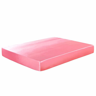 

Home Textile Satin Silk Bed Sheet Set Solid Bedding Set 3Pcs Sheet set Fitted Sheet Pillowcase King Queen Twin
