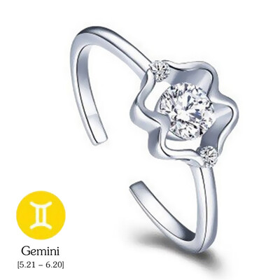 

12 Constellations Exquisite Glistening Retro Lovers Ring Women Ancient Elegant Attractive Zinc Alloy Finger Ring