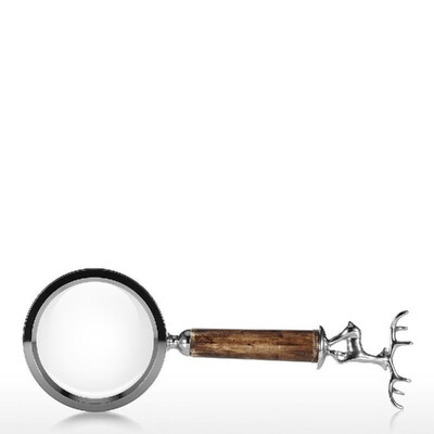 

Magnifier with Silver Deer Head Metal Frame Reading Tool Study Room Desk Decoration Practical Tool
