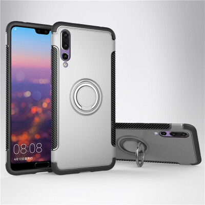 

Back Cover For Huawei P20 Pro Case Car Holder Stand Hard PC Silicon Ring Suction Bracket Celulars Fecoprior