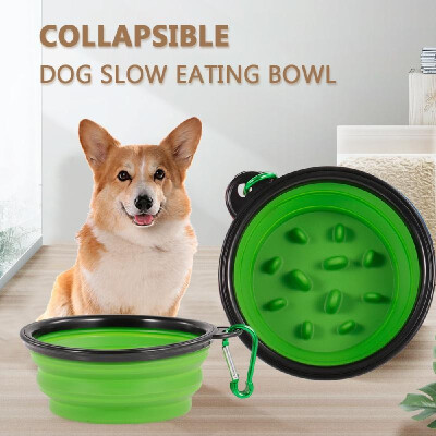 

Pet Slow Eating Bowl Foldable Dog Feeder Eco-Friendly Durable Non-Toxic Preventing Choking Healthy Dish Pet Supplies-Small Size