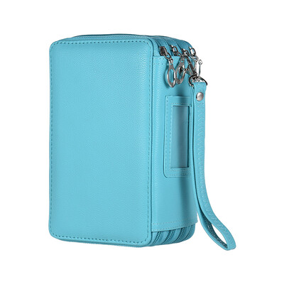 

124 Slots Color Pencil Case Colored Pencil Holder Pen Bag Pouch Pu Leather Zippered Portable for Artists Students