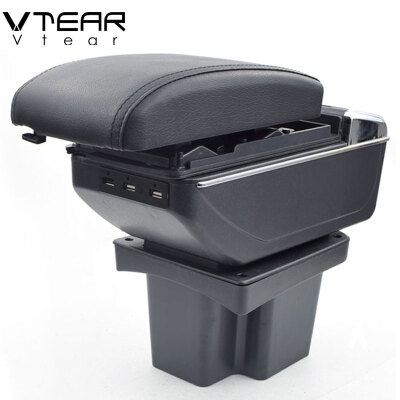 

Vtear For KIA CeratoFortek3 armrest box USB Charging heighten central Store content box cup holder ashtray accessories parts