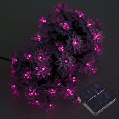 

50 LEDs Solar Powered Lotus Flower String Light Christmas Party Fairy Lamp