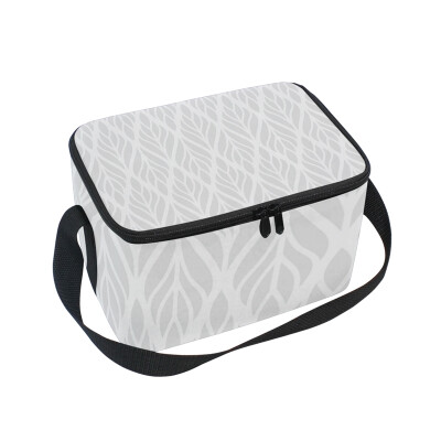 

ALAZA Lunch Box Insulated Leaf Texture Lunch Bag Large Cooler Tote Bagfor Men Women