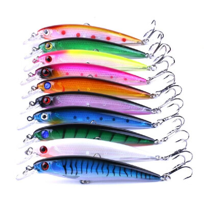 

10PCSSet 11cm136g Fishing Lure Artificial Floating Minnow Hard Bait Swimbait Fishing Tackle Set with Treble Hooks