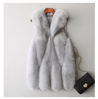 

Fashion Women Faux Fox Fur Vest Slim Sleeveless Soft Tops Casual Street Hipster Warm Vest