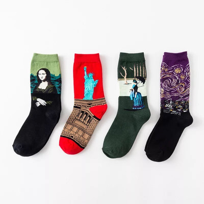 

Aa-shop Men Women Art Color Mid tube Socks
