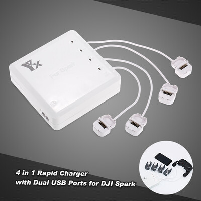 

4 in 1 Rapid Battery Charger with Dual USB Ports for DJI Spark RC Drone