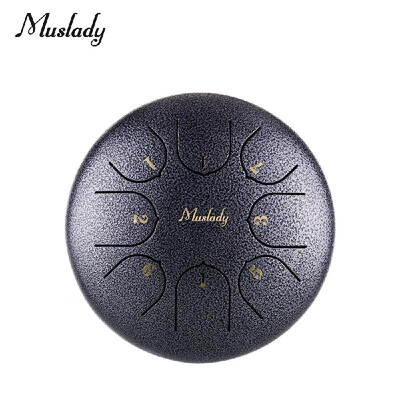 

Muslady 6 Inch Mini Steel Tongue Drum C Key 8 Tones Percussion Instrument Hand Pan Drum with Drum Mallets Carry Bag